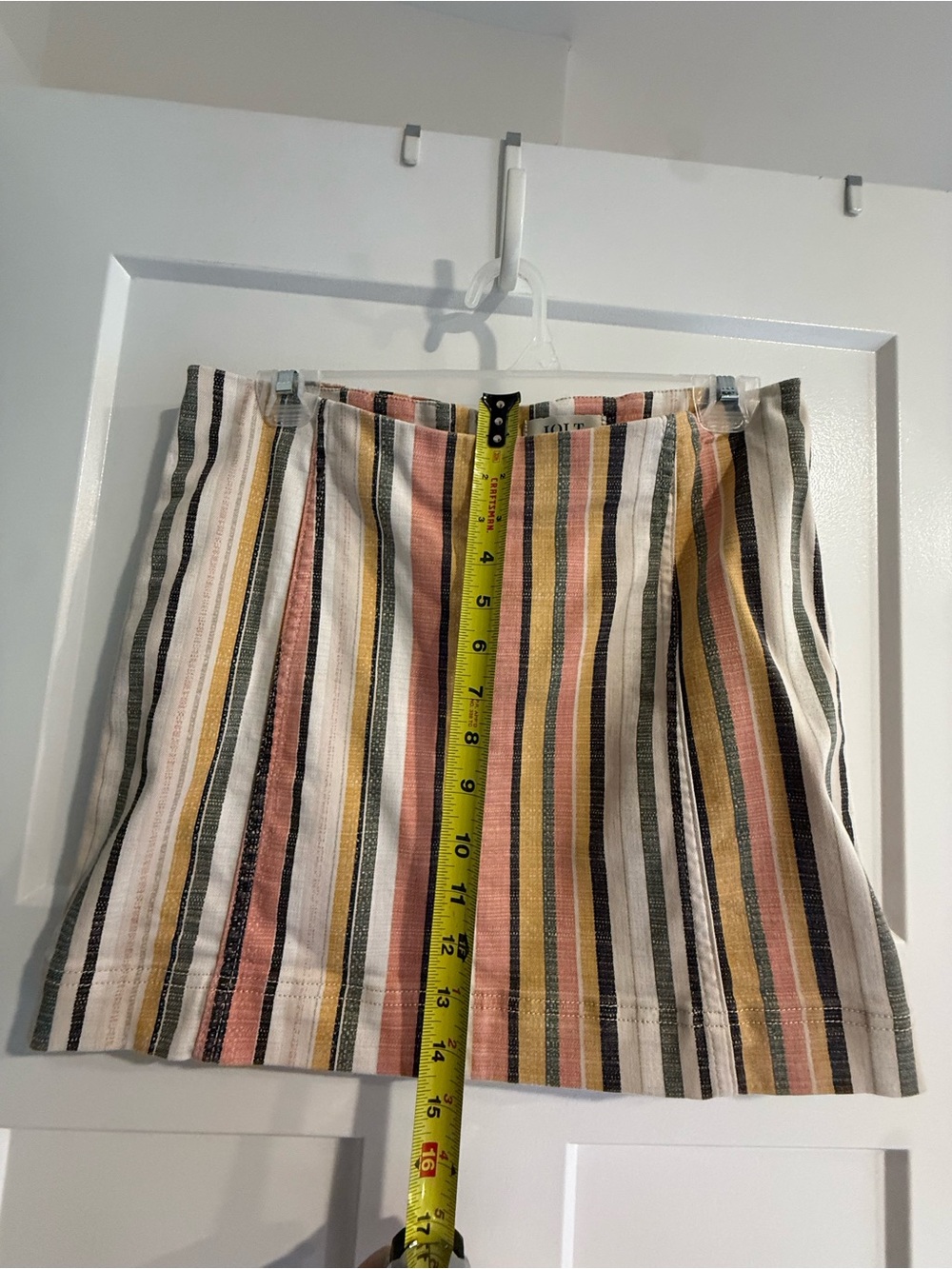 Jolt Striped Mini Skirt in Pink, Yellow, Cream & Black